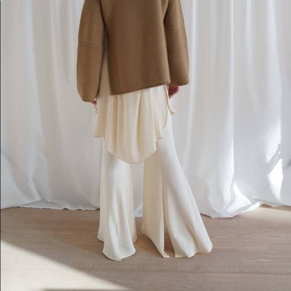 ARJE Women’s The Tess Flare Pants Cream Size S Bell Bottom Trousers Dress Pants - Picture 5 of 5